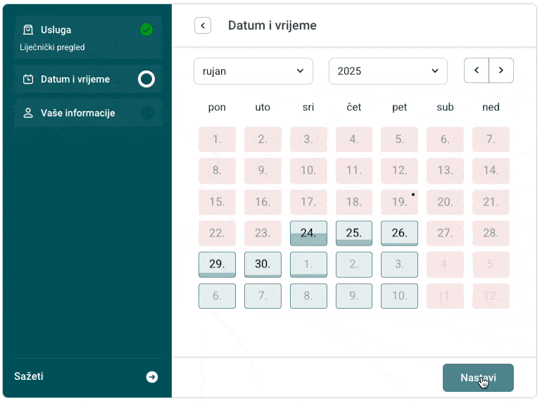 Izbor termina pregleda